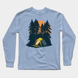 Camping tent in the forest Long Sleeve T-Shirt